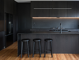THUMB-Neo Design custom kitchen black veneer minimalist herne bay auckland